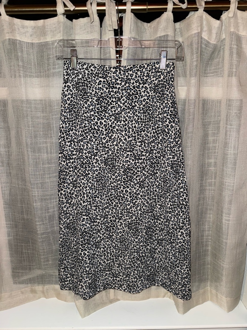 Brandy Melville Black & White Leopard Midi Skirt